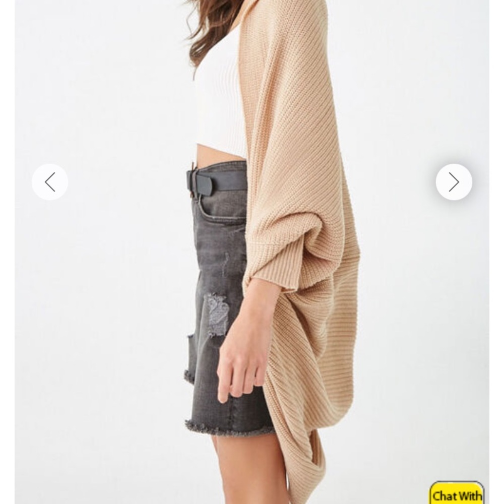 Forever 21 Ribbed Open-Front Cardigan- Brown - Picture 10 of 11